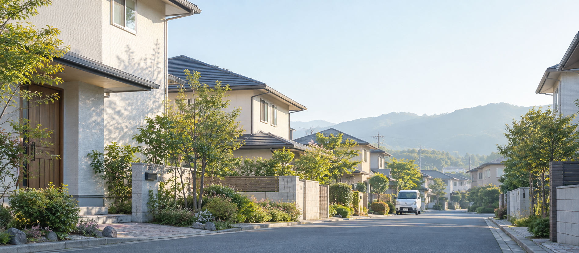 住宅街と車両を描いた説明用イメージ