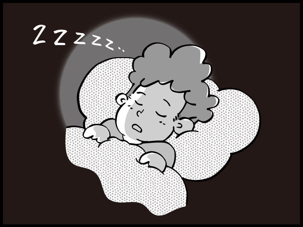 眠るカズくん