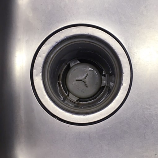 キッチンの排水口、俯瞰