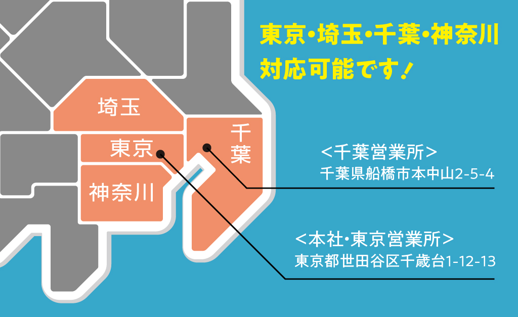 365サポート株式会社エブリデイは関東でサービスを展開しています。